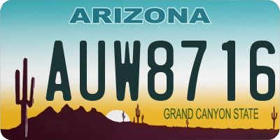 AZ license plate AUW8716