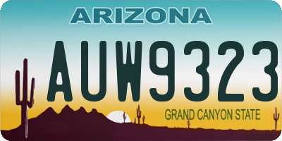 AZ license plate AUW9323
