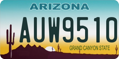 AZ license plate AUW9510