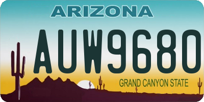 AZ license plate AUW9680