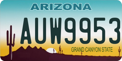 AZ license plate AUW9953