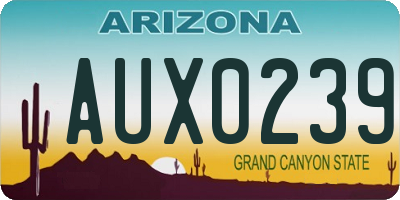 AZ license plate AUX0239