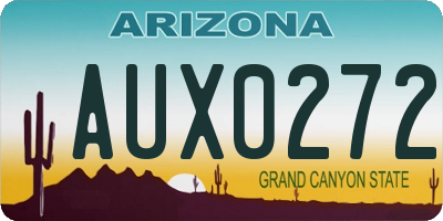 AZ license plate AUX0272