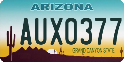 AZ license plate AUX0377