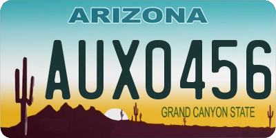 AZ license plate AUX0456