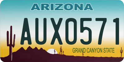 AZ license plate AUX0571