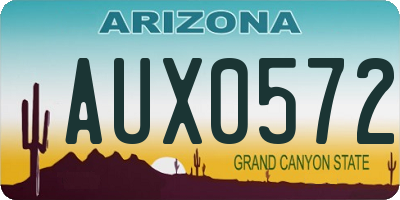 AZ license plate AUX0572