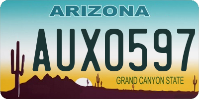 AZ license plate AUX0597