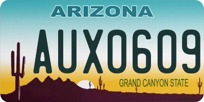 AZ license plate AUX0609