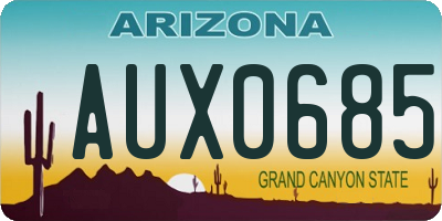 AZ license plate AUX0685