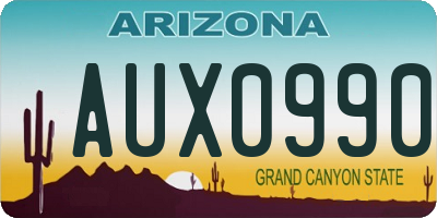 AZ license plate AUX0990