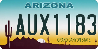 AZ license plate AUX1183