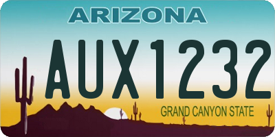 AZ license plate AUX1232