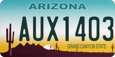 AZ license plate AUX1403