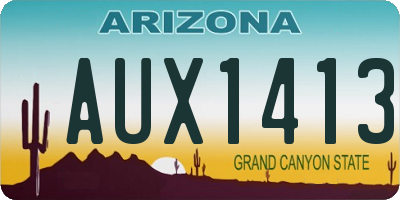 AZ license plate AUX1413