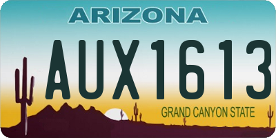 AZ license plate AUX1613