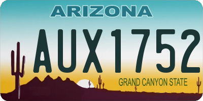 AZ license plate AUX1752