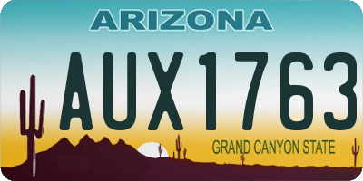 AZ license plate AUX1763