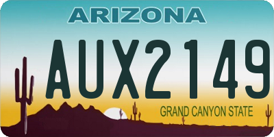 AZ license plate AUX2149