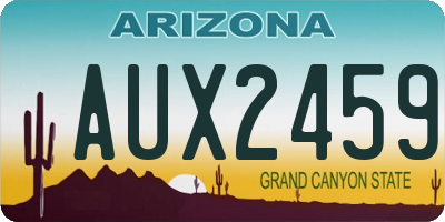 AZ license plate AUX2459