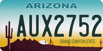 AZ license plate AUX2752