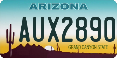 AZ license plate AUX2890