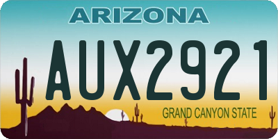 AZ license plate AUX2921