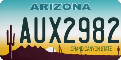 AZ license plate AUX2982