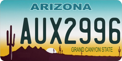 AZ license plate AUX2996