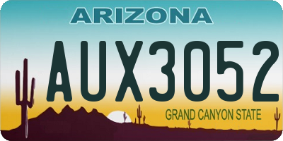 AZ license plate AUX3052