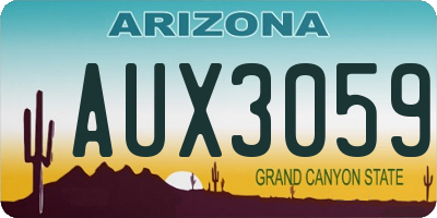 AZ license plate AUX3059