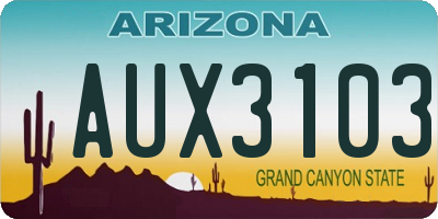 AZ license plate AUX3103