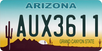 AZ license plate AUX3611