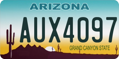 AZ license plate AUX4097