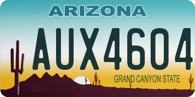 AZ license plate AUX4604