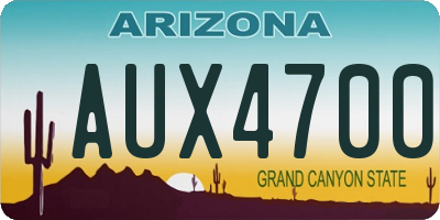 AZ license plate AUX4700