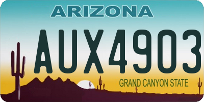 AZ license plate AUX4903