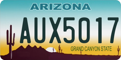 AZ license plate AUX5017