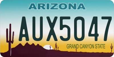 AZ license plate AUX5047