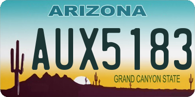 AZ license plate AUX5183