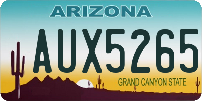 AZ license plate AUX5265
