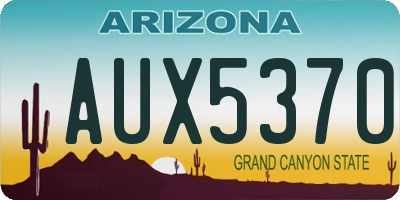 AZ license plate AUX5370