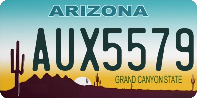 AZ license plate AUX5579