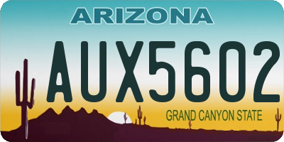 AZ license plate AUX5602