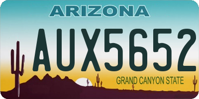 AZ license plate AUX5652