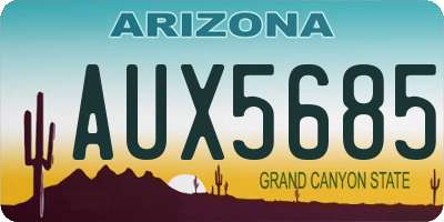 AZ license plate AUX5685