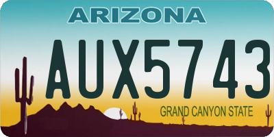 AZ license plate AUX5743