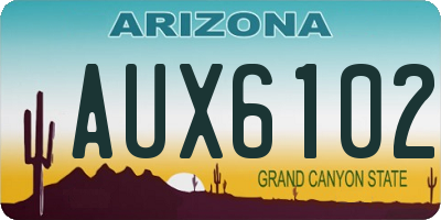AZ license plate AUX6102