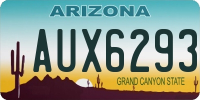 AZ license plate AUX6293