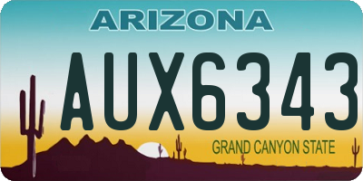 AZ license plate AUX6343